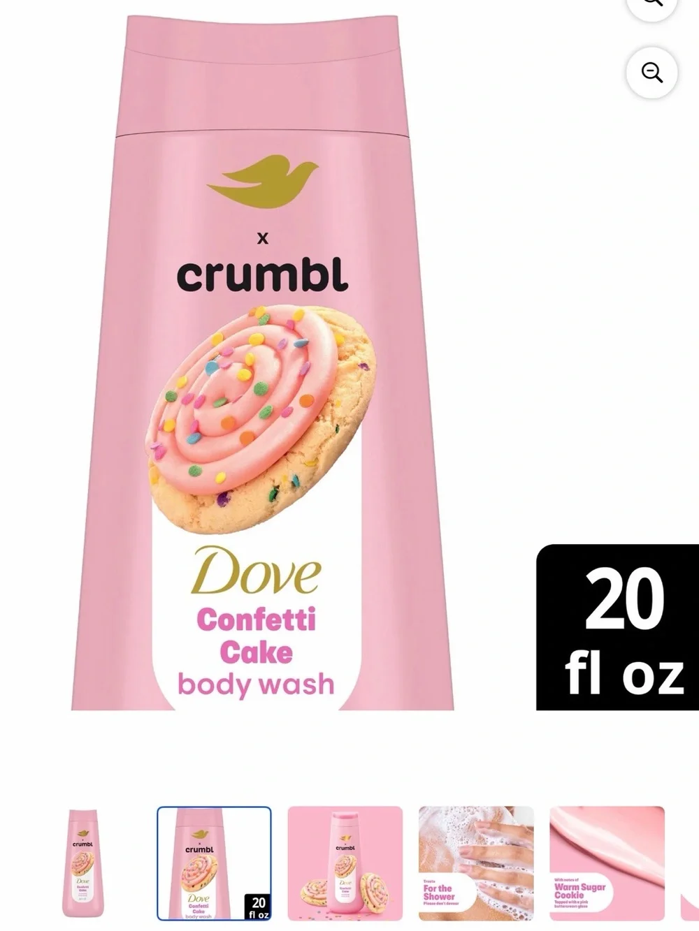 Dove x Crumbl Confetti Cake Nourishing Body Wash - Pink